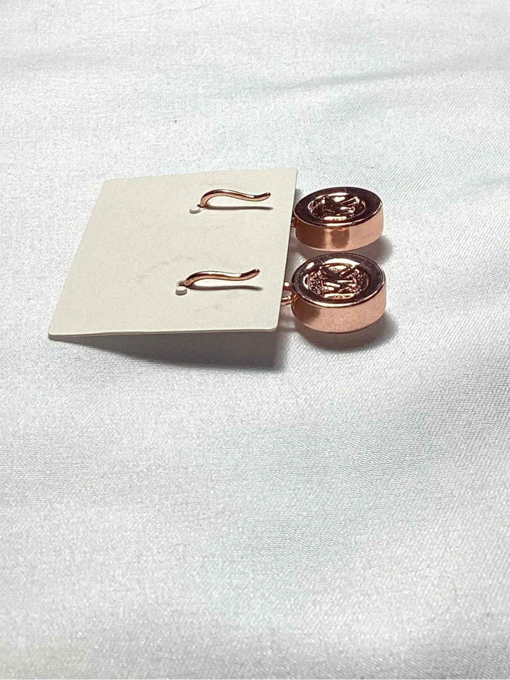 Michael Kors Brilliance Rose Gold Crystal Drop Earrings NWT w/MK Velvet Dust Bag